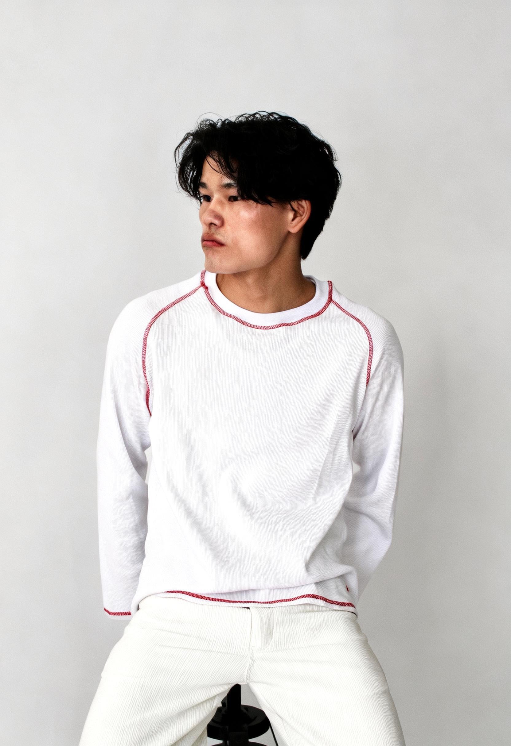 Ovrsizd waffle-knit top