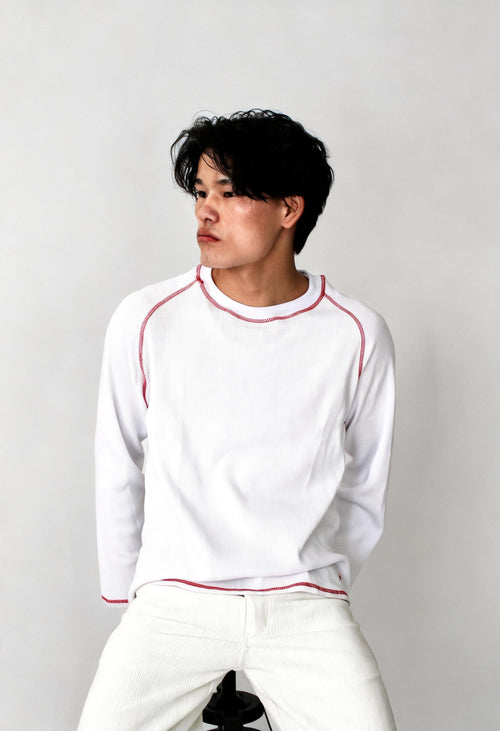 Ovrsizd waffle-knit top